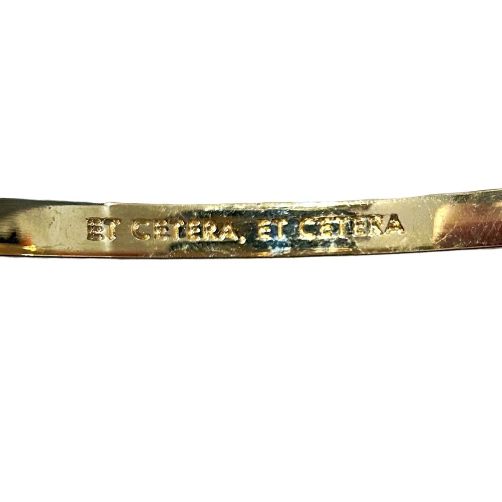 Vintage Kate Spade “Et Cetera” Gold Tone Polka Dot Bangle - Picture 7 of 7